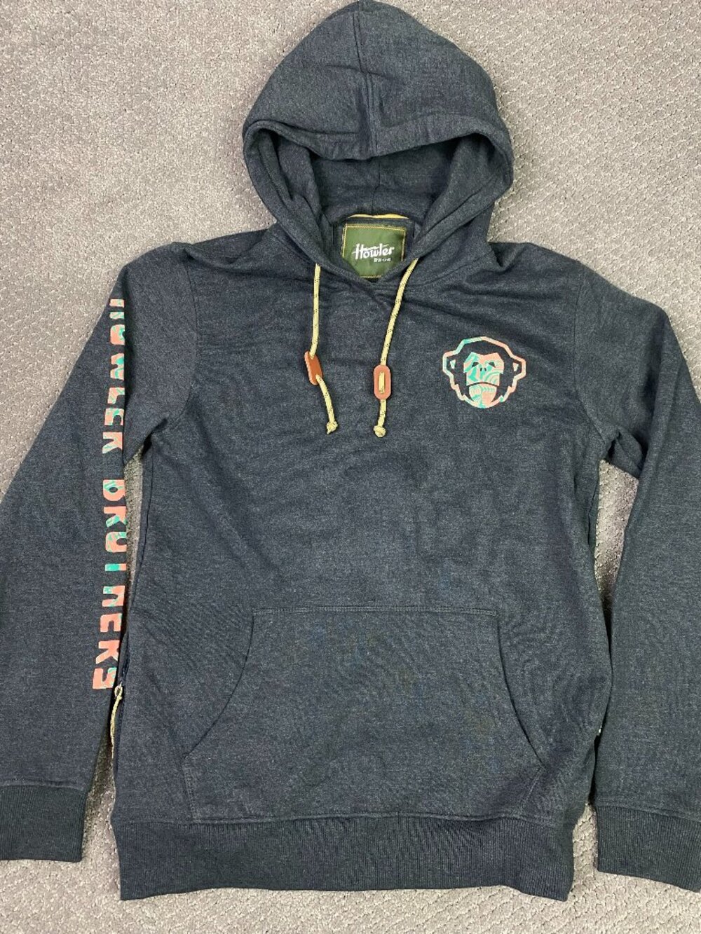 Howler Bros Hoodie Men's Medium Charcoal Gray Select El Mono Monkey Brothers